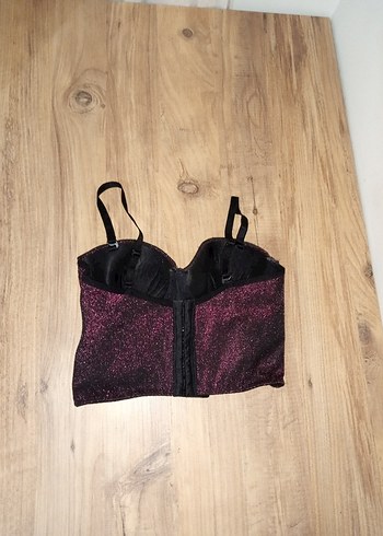 Silk & Cashmere Parlak Mor Mini Büstiyer