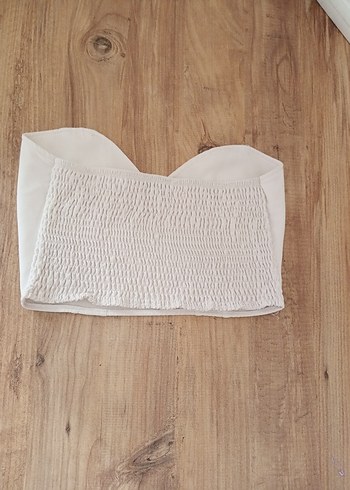 Bej Süet Straplez Mini Büstiyer - Görsel 2