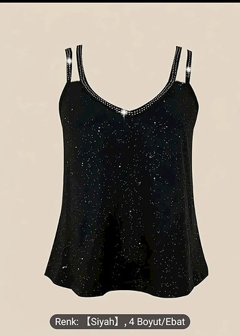 Siyah Payetli V Yaka Mini Bluz - Görsel 3