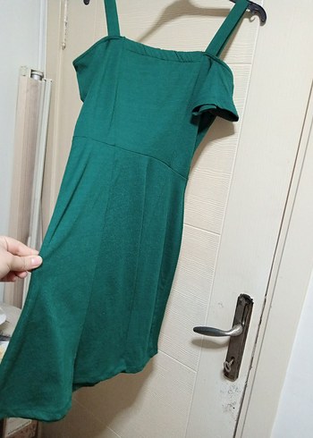 Yeşil Düğmeli Midi Triko Elbise - Görsel 2