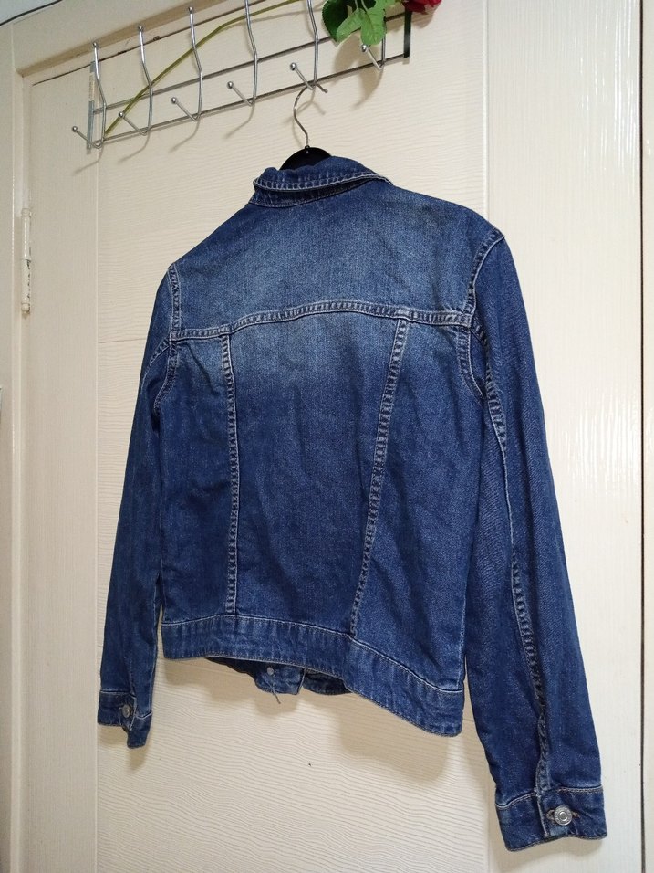 Kadın Mavi Düğmeli Denim Ceket - Görsel 2