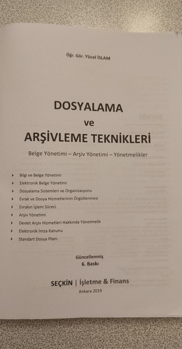 Dosyalama ve Arşivleme Teknikleri Kitabı Yücel İslam - Görsel 2
