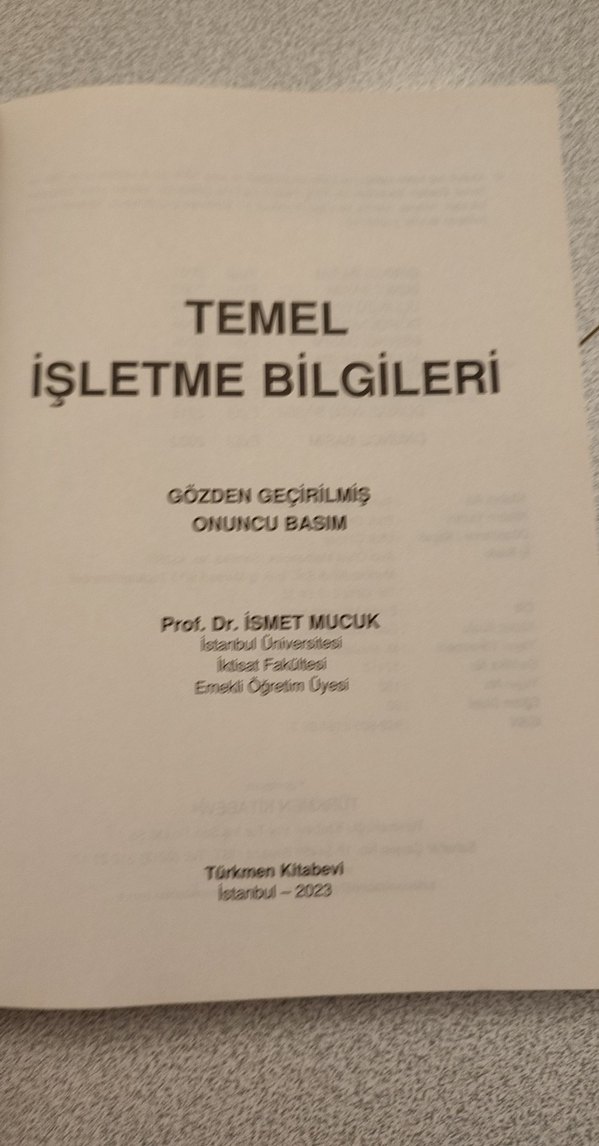 Temel İşletme Bilgileri Kitabı Prof. Dr. İsmet Mucuk - Görsel 2
