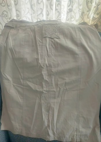 Bej Kemer detaylı Midi  Etek - Görsel 3