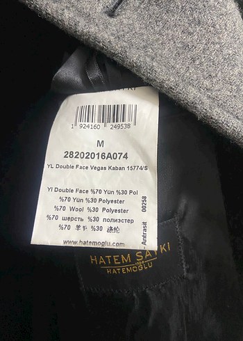 HATEM SAYKI Gri Erkek kaşe Yün Düğmeli Kaban - Görsel 4