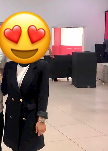 Düğmeli Siyah Kadın ceket