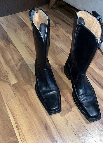 American Vintage Hakiki Deri Kovboy Çizmesi