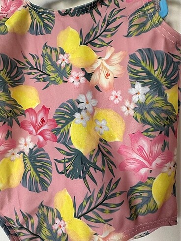 H&M H&M limon desenli pembe mayo