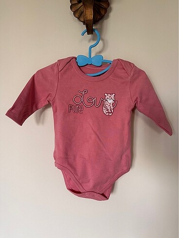Civil Baby 9-12 ay uzun kollu kedi baskılı pembe zıbın