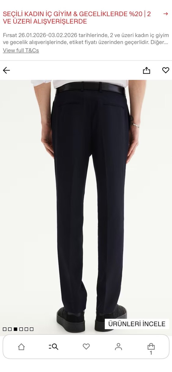 Siyah Kemerli Erkek Ofis Pantolonu - Görsel 3