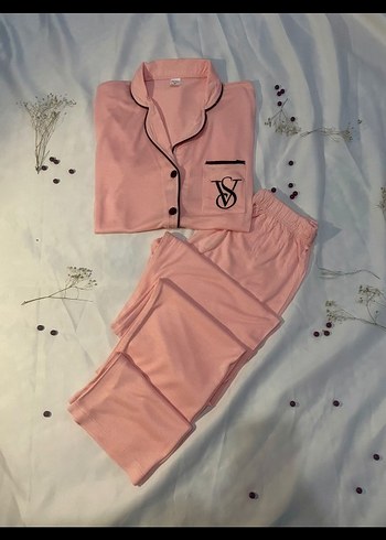 Pembe Midi Kadın Kısa Kollu Pijama Takımı