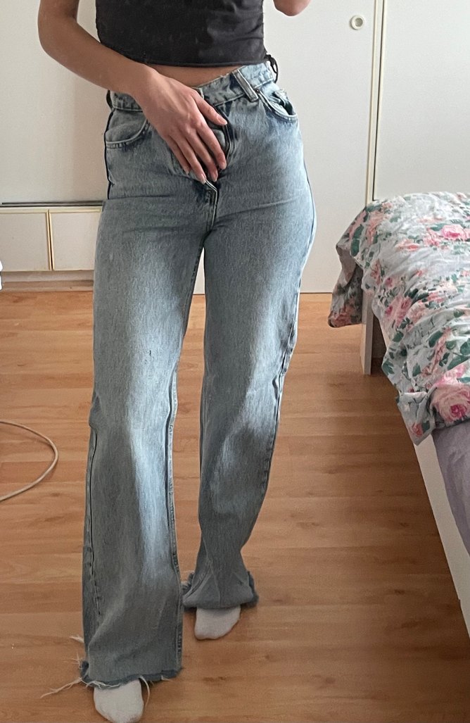 Zara Yüksek Bel Açık Mavi Denim Jean — görsel 3/4