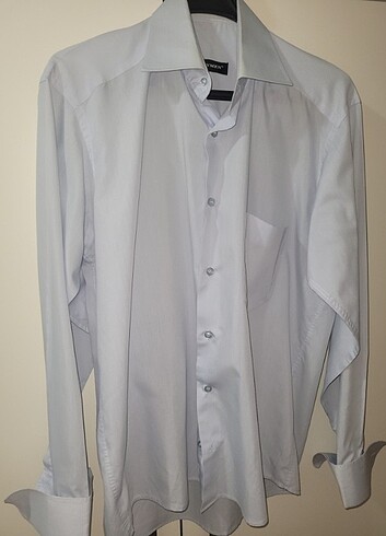 Açık mavi erkek gömleği s beden kol düğmeli model - Görsel 2