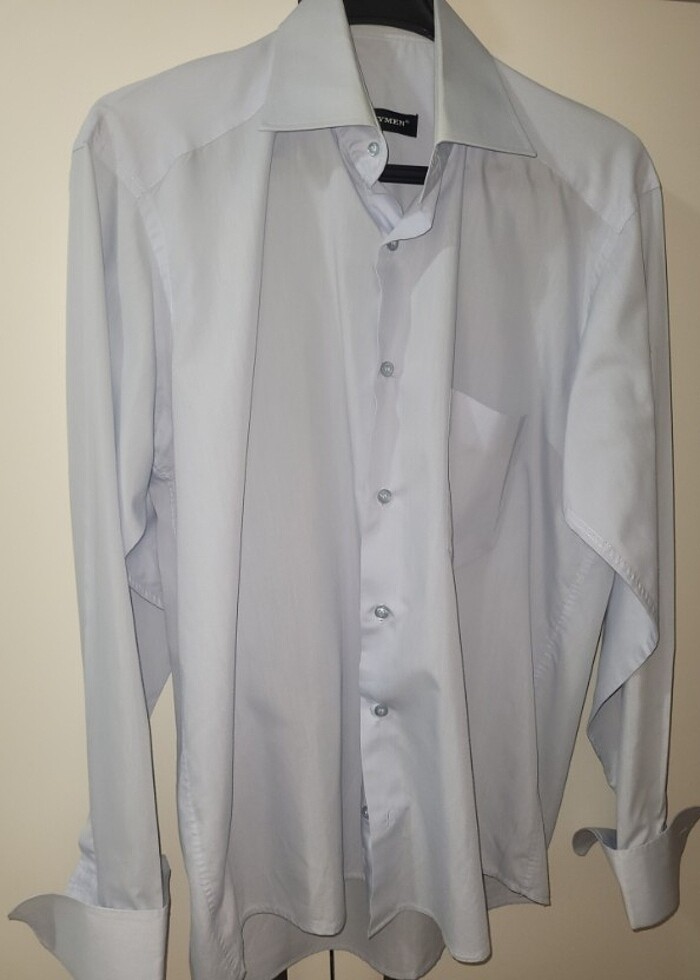 Açık mavi erkek gömleği s beden kol düğmeli model - Görsel 2