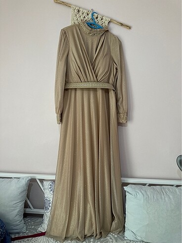 xl Beden camel Renk Abiye