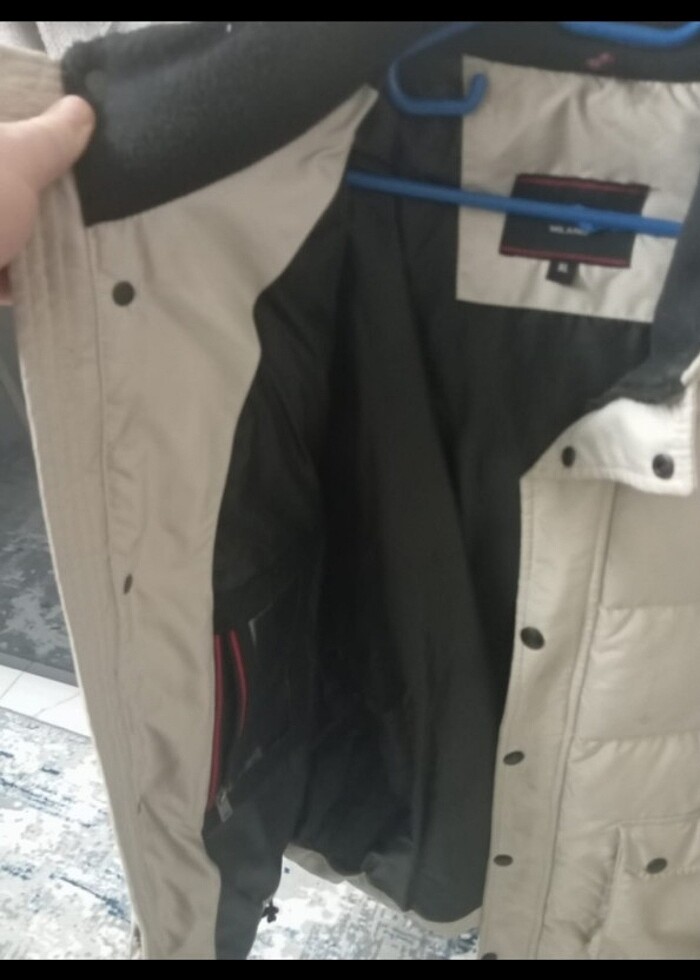 PRADA kaz tüyü bej uzun mont - Görsel 2