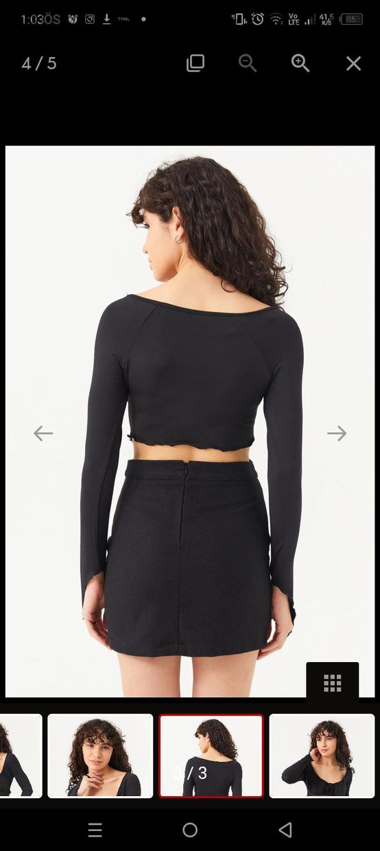 Siyah drapeli altı tül kadın bluz - Görsel 3