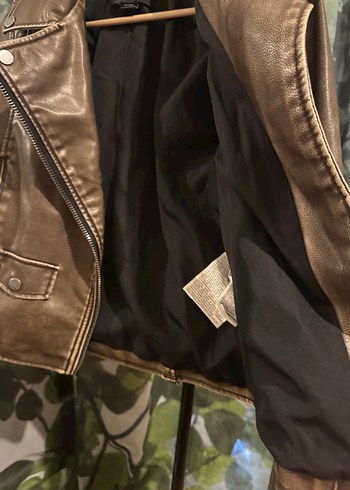 Kadın Deri Biker Ceket - PULL&BEAR - Görsel 5