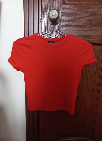 Bershka Turuncu Crop Tshirt
