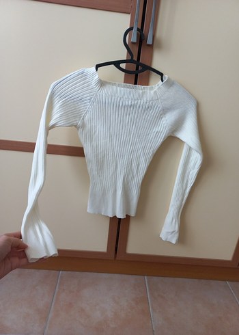 AdL Kemik Rengi Xs Crop Kazak - Görsel 3