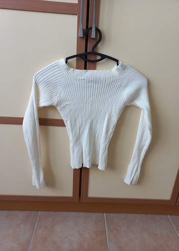 AdL Kemik Rengi Xs Crop Kazak - Görsel 7