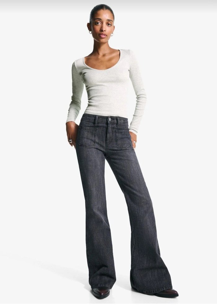 Bershka Uzun Kollu V Yaka Tshirt - Görsel 3