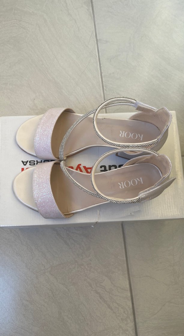 Bej Tokalı Kalın Topuklu kız çocuk Abiye Ayakkabı - Görsel 2