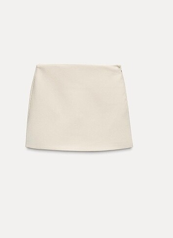 zara buz rengi mini şort etek