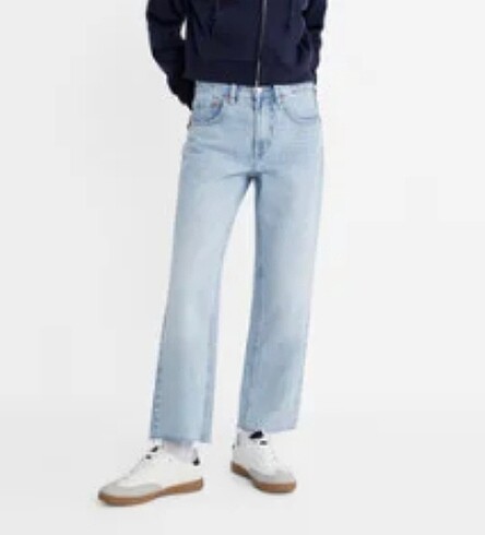 stradivarius d96 straight fit crop jean