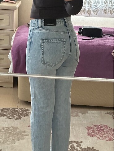 stradivarius d96 straight fit crop jean - Görsel 12