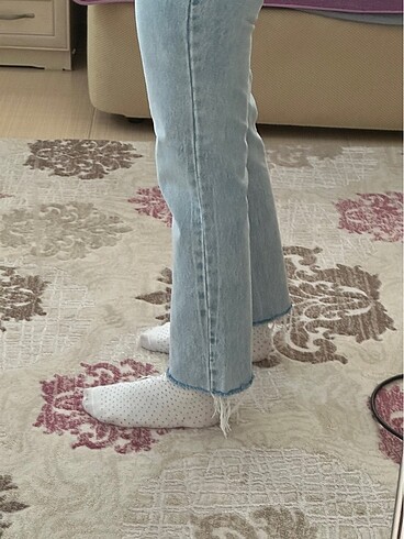 stradivarius d96 straight fit crop jean - Görsel 11