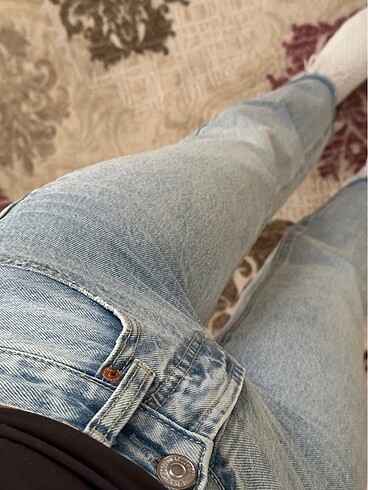 stradivarius d96 straight fit crop jean - Görsel 9