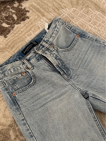 34 Beden mavi Renk stradivarius d96 straight fit crop jean
