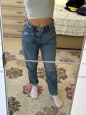 zara mom high waist jean - Görsel 3