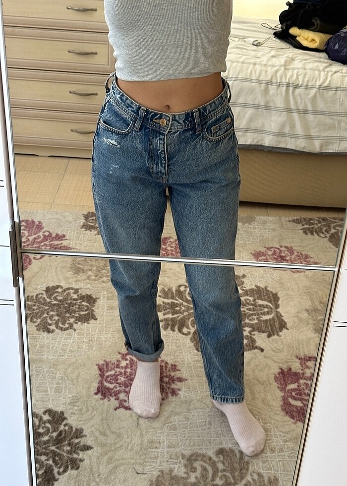 zara mom high waist jean - Görsel 3