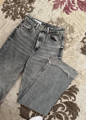 Zara Gri wide leg jean - Görsel 10