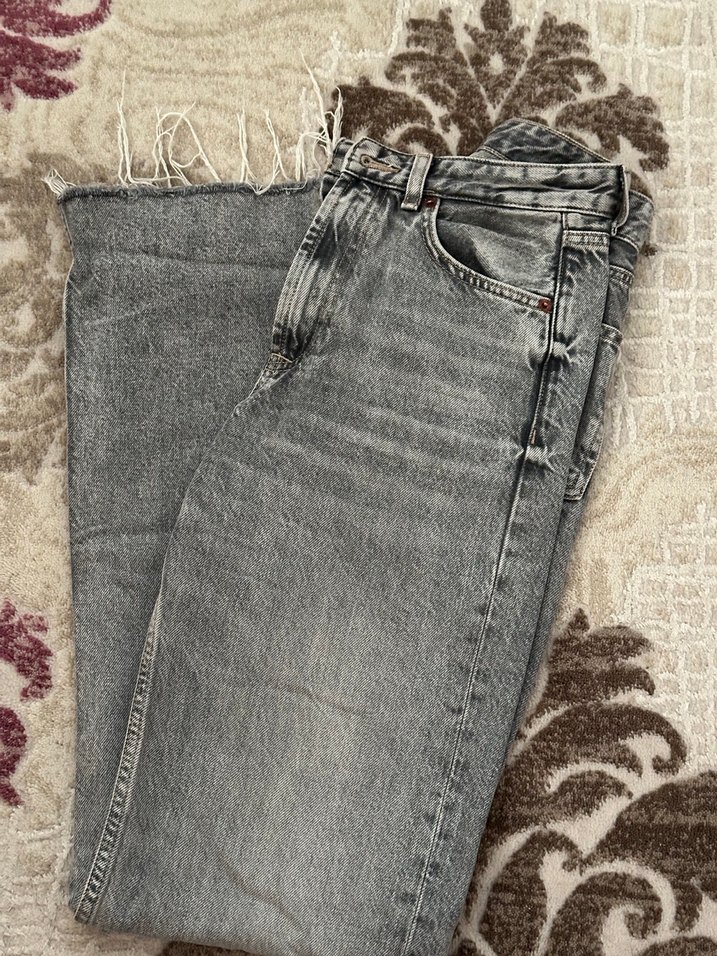 Zara Gri wide leg jean - Görsel 4