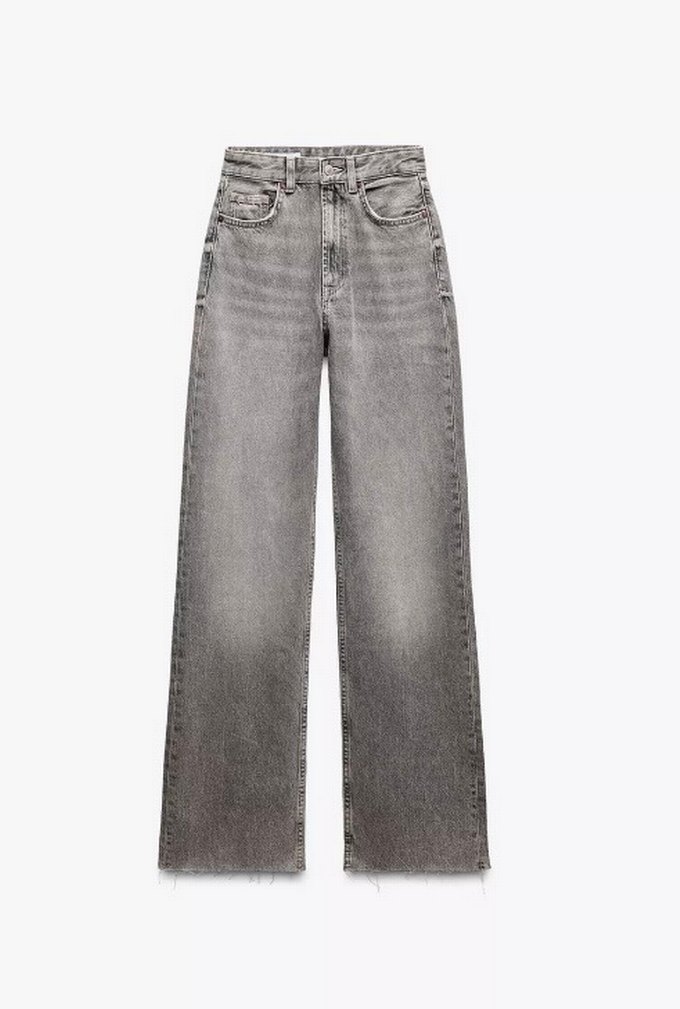 Zara Gri wide leg jean - Görsel 2