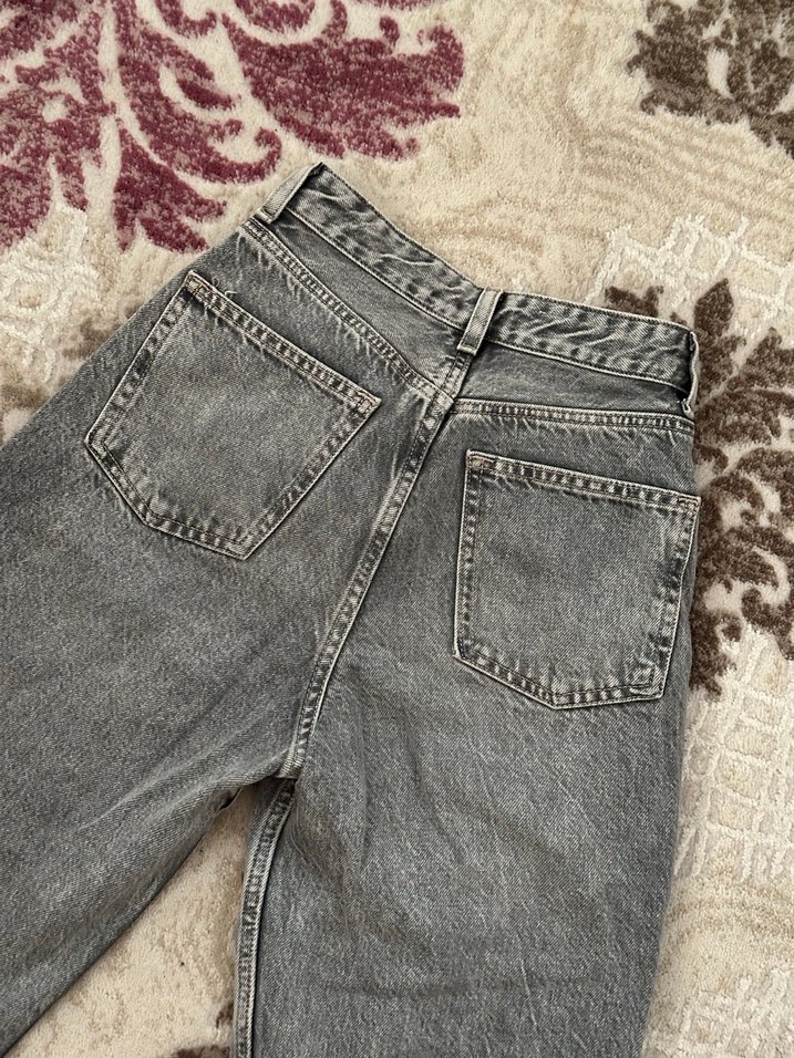 Zara Gri wide leg jean - Görsel 5