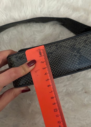 pullbear Yılan Desenli kapaklı Kadın Çanta - Görsel 5