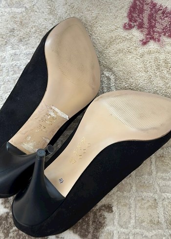 Siyah Süet Stiletto - Görsel 4