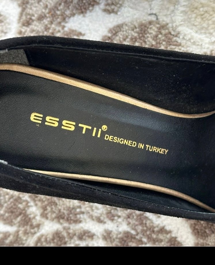 Siyah Süet Stiletto - Görsel 5