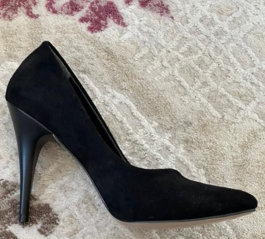 Siyah Süet Stiletto - Görsel 3