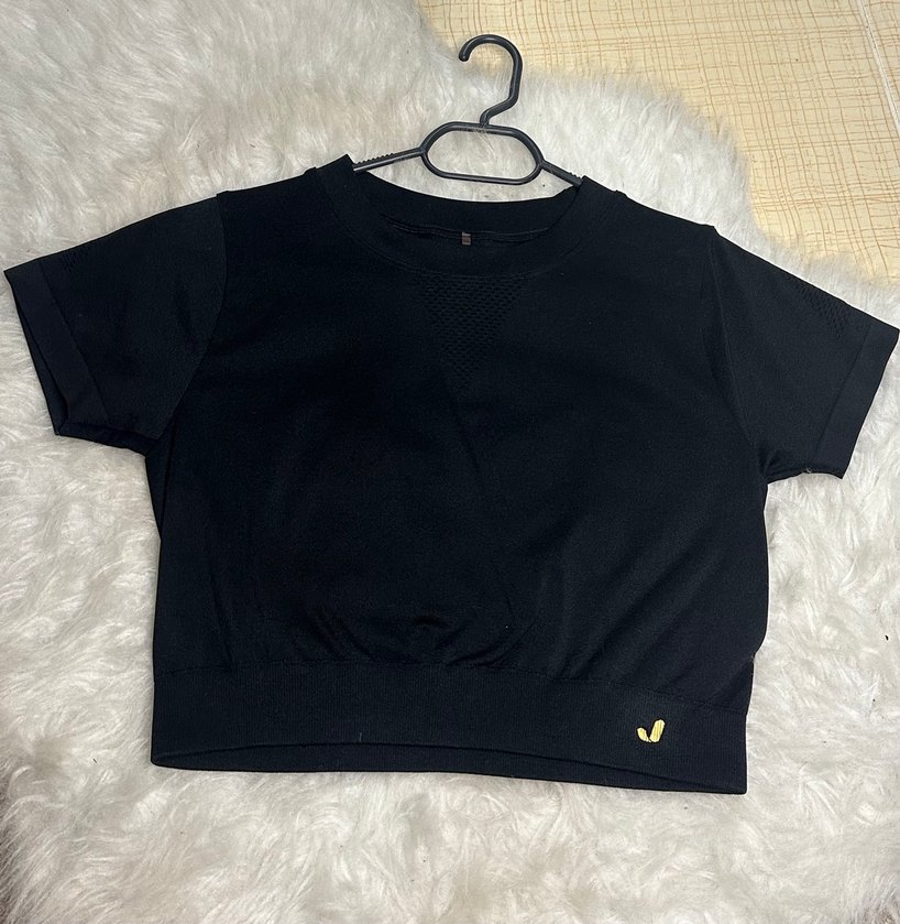 Jerf Siyah Crop Top - Görsel 2