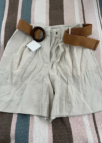 Zara kemerli şort - Görsel 4