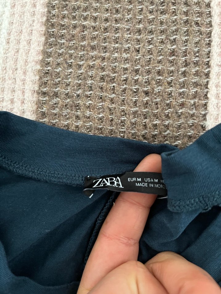 Lacivert yarım uzun kol tişört - Görsel 2