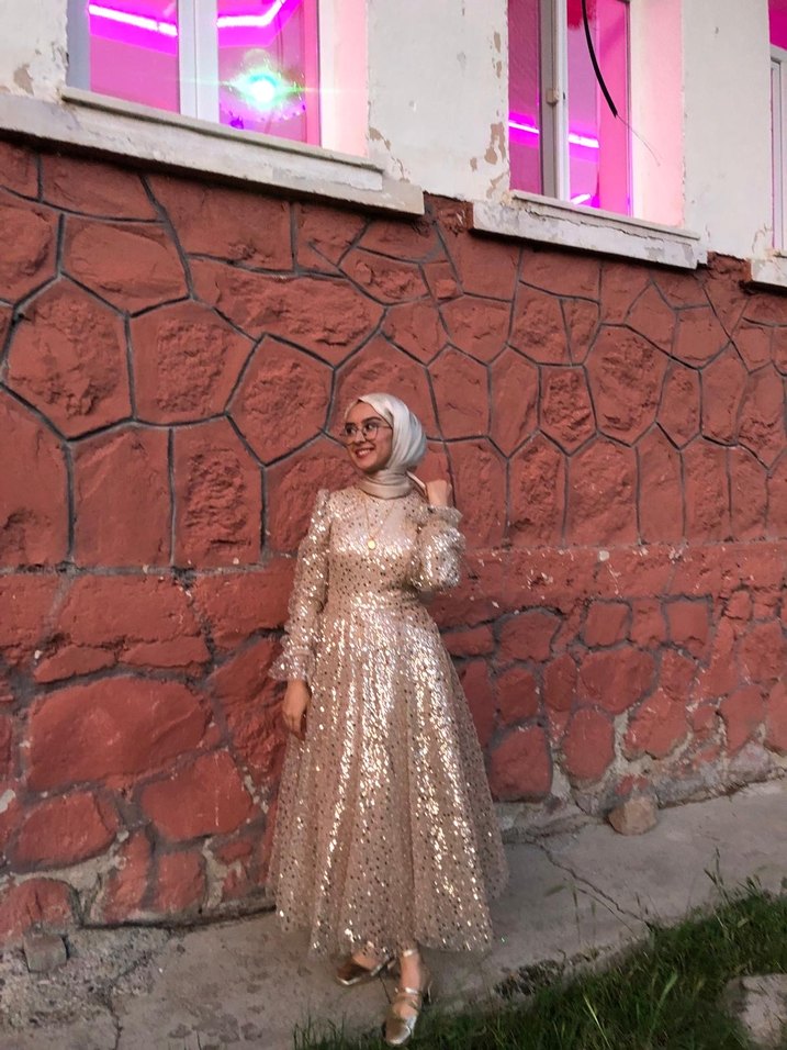 Tesettür prenses model abiye - Görsel 2