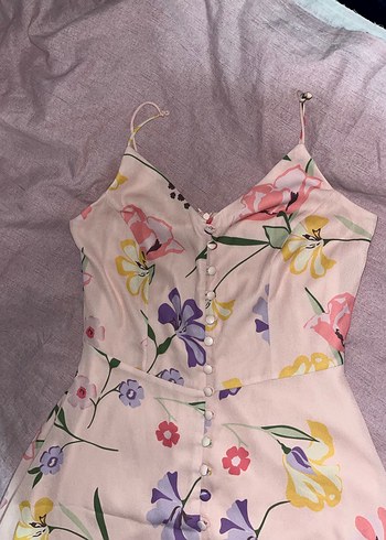 Çiçek Desenli Pastel Midi Bohem Elbise - Görsel 2