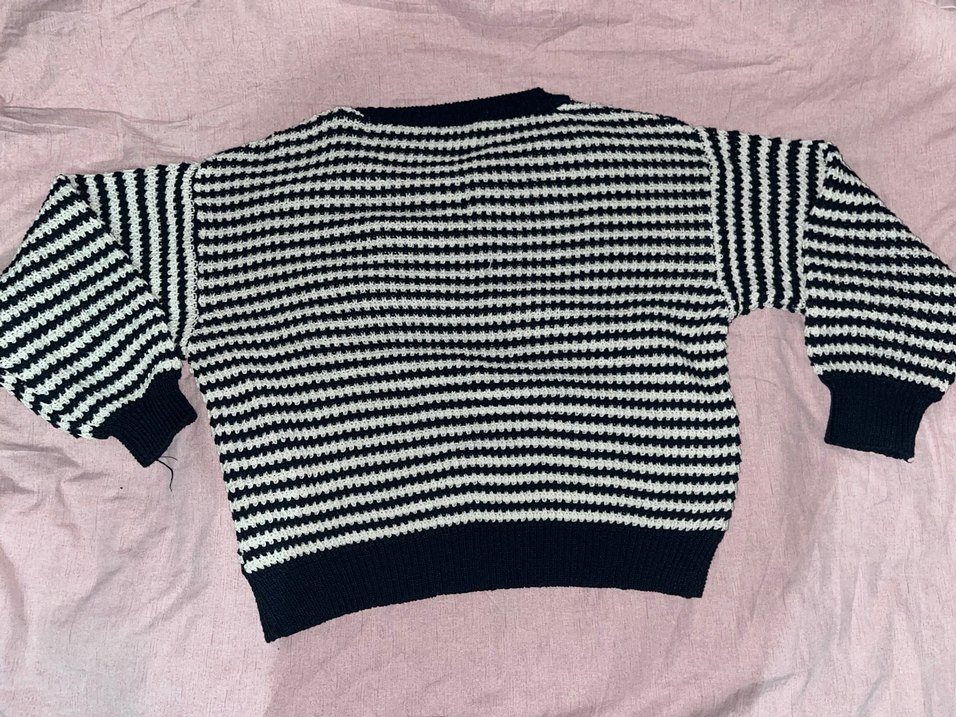 beyaz
 Çizgili Kadın Triko Kazak - Görsel 2