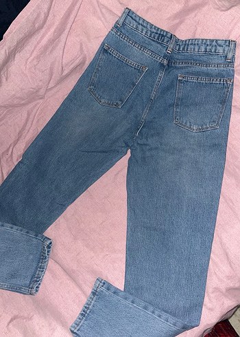 Mavi Bol Kesim Kadın Kot Pantolon - Görsel 3